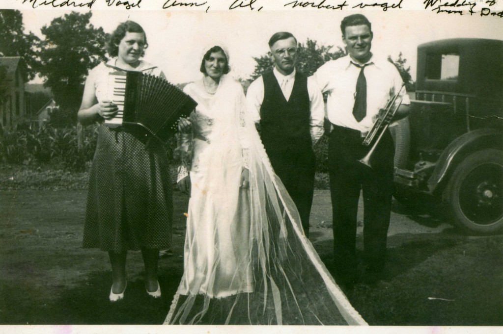 My great-grandparents' wedding in the Goosetown district of New Ulm, 1933