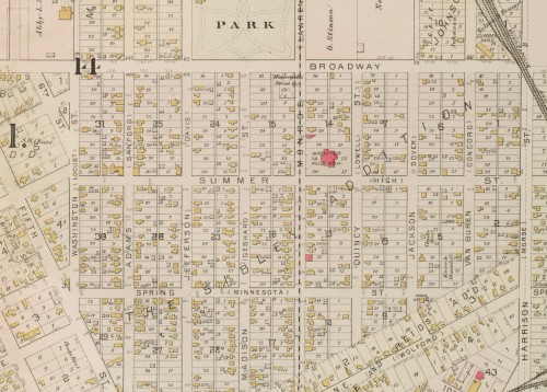 cropped version, umn18825, hclib, 1885 plat map,  Hopkins, Griffith Morgan