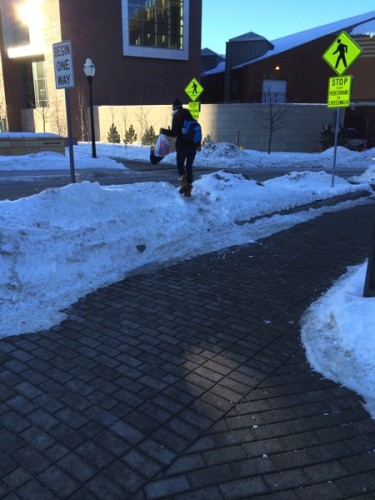 Desire line at McNamara Alumni Center