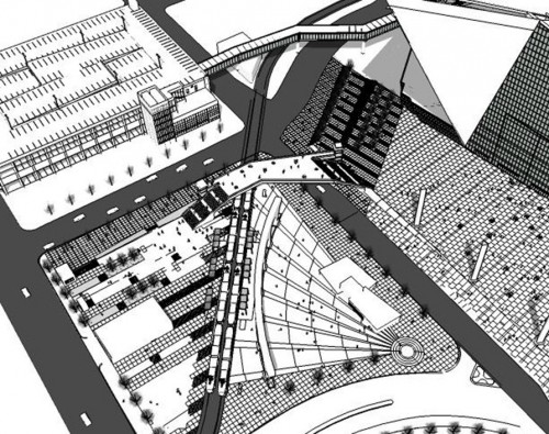 The currently proposed Pedestrian bridge.