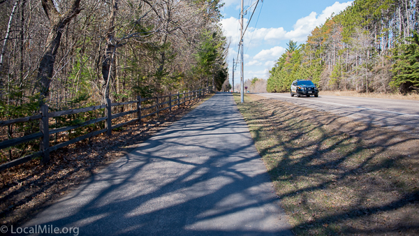 Image of county road with off-road path