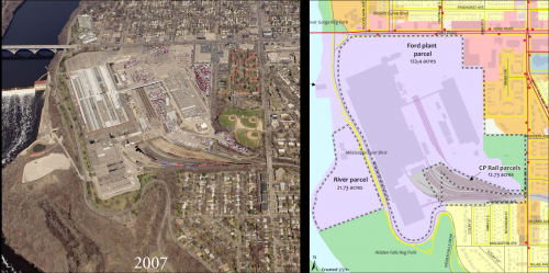Aerial photo of Ford development site.