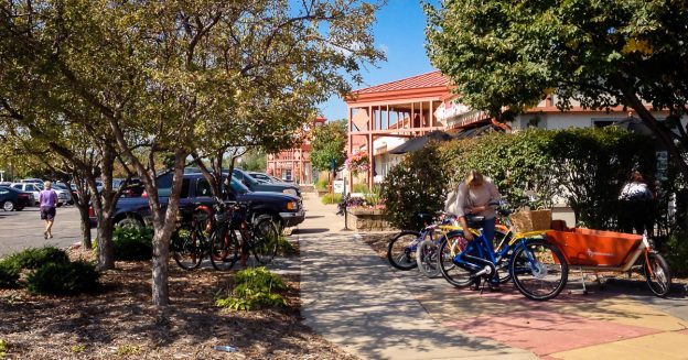Bicycles parked at café, Shoreview, mn