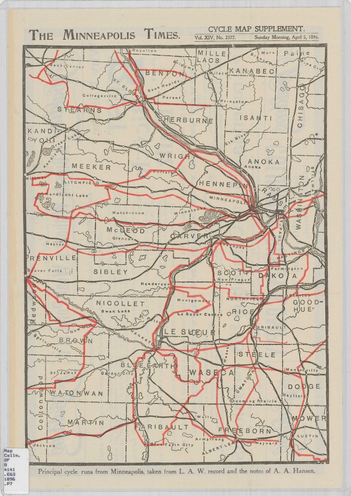 1896 Cycle Runs Map