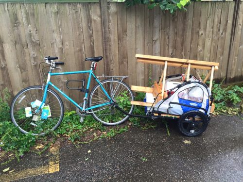 Biking with yard games