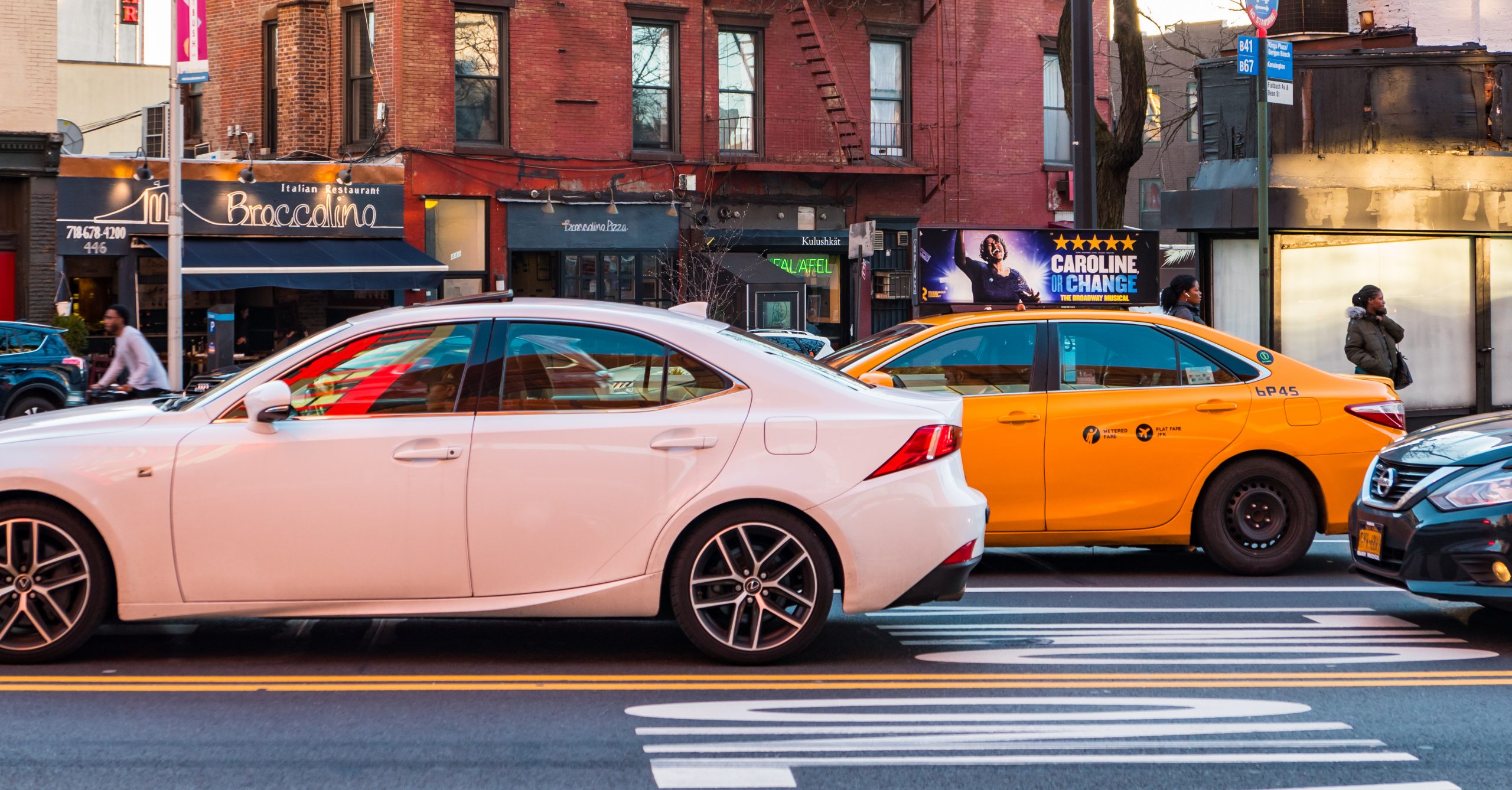 Cars on a city street