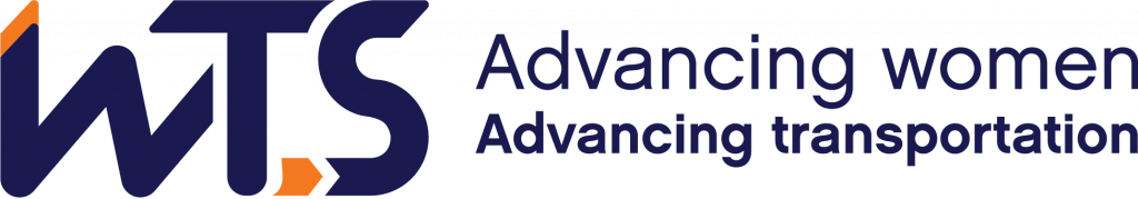Logo for WTS International, with the text "Advancing women, Advancing transportation."