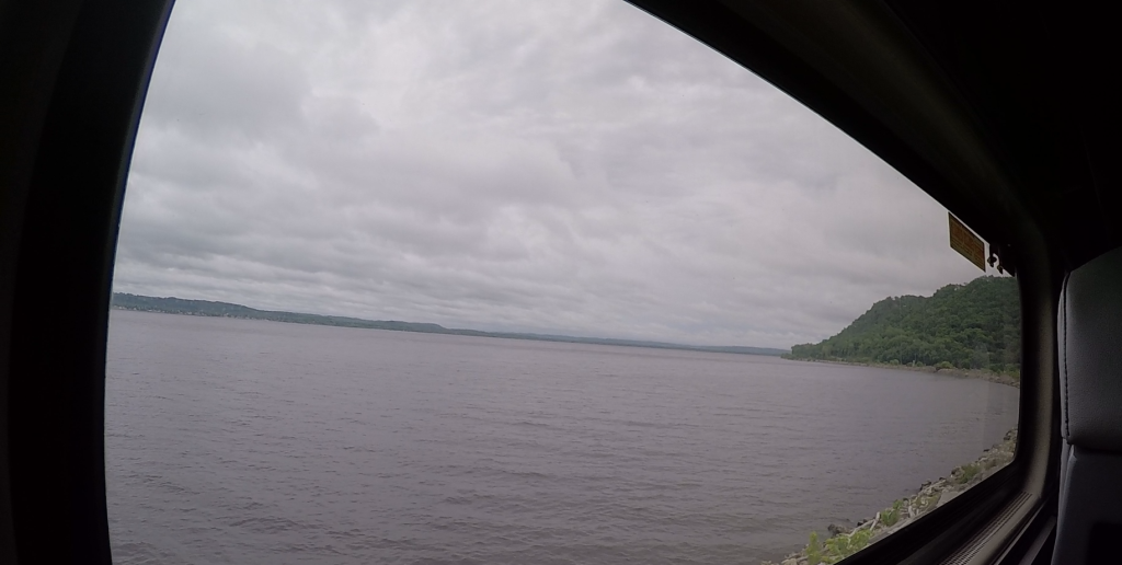A view out the window of the east-bound Borealis, heading out of Red Wing, Minnesota.