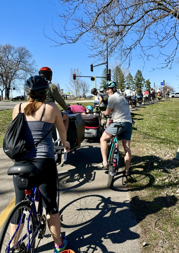 Piecycle's slower pace, protected routes and regular stops along the way create lots of opportunities for riders to chat with one another.