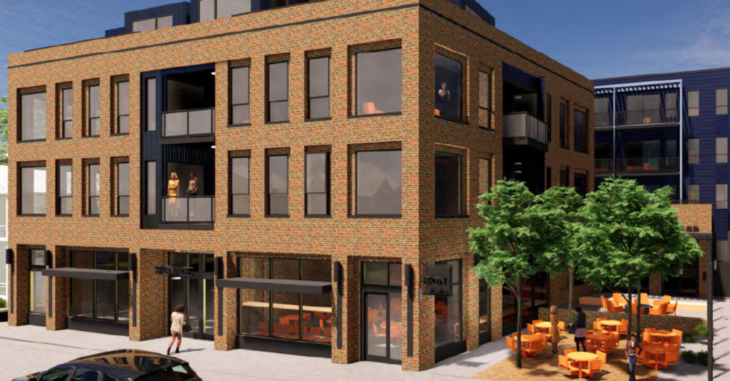Rendering of a new building in Northeast Minneapolis that will provide affordable housing.