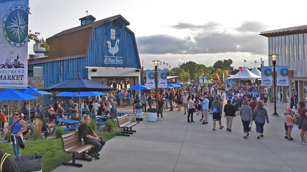 Fairgoers at the State Fair's West End Market