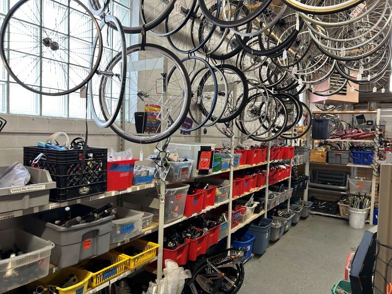 Full Cycle's used parts bins