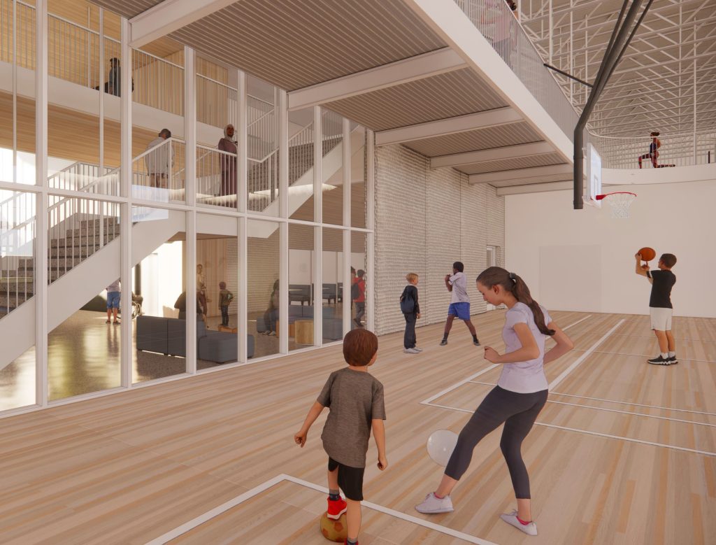 Draft rendering of the gymnasium in the Health and Wellness center