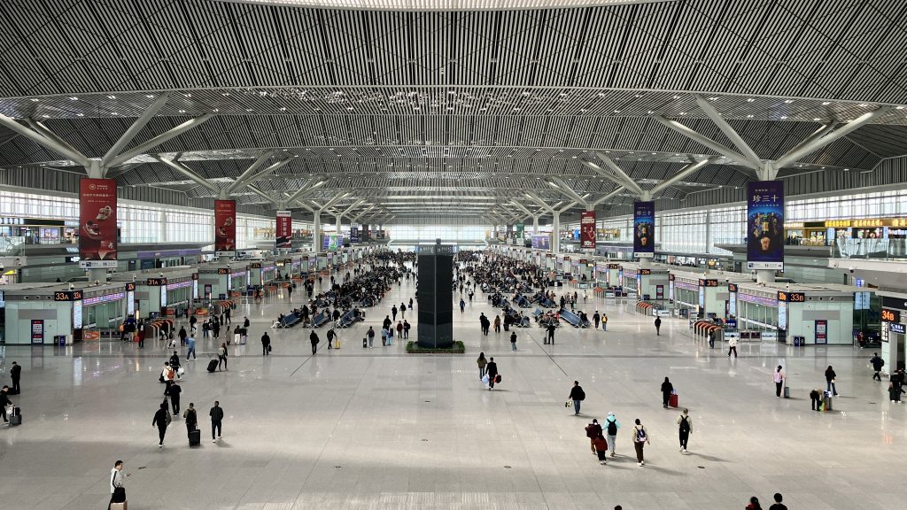 A massive railway station