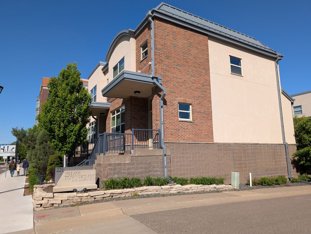 Two-story townhouses.