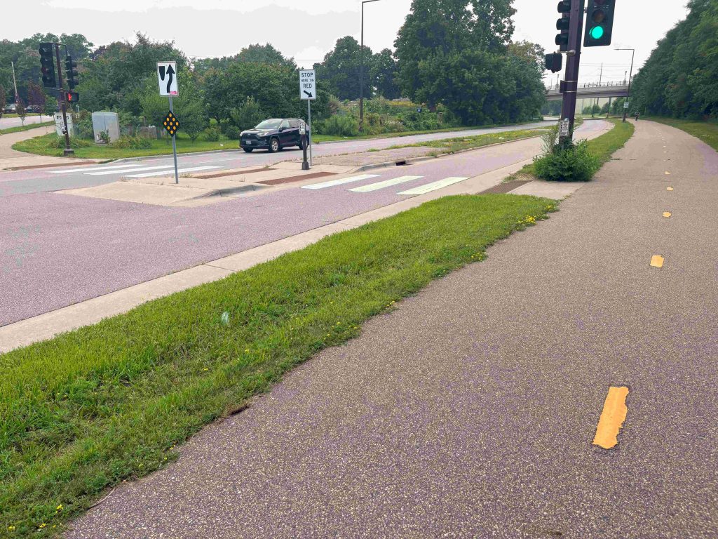 A pedestrian crossing on Ayd Mill Road.