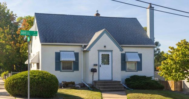 A small white house on Abell Street.