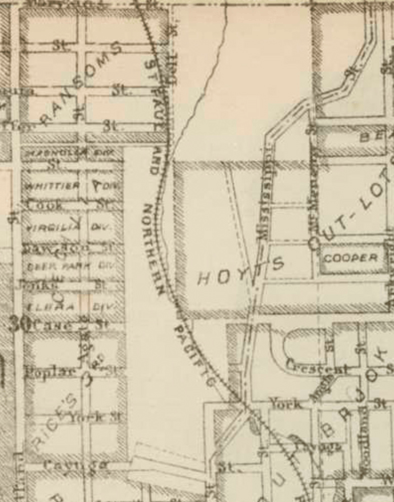 1886 plat of the Trout Brook area.