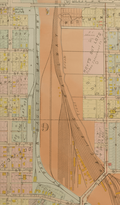 1916 plat of the Trout Brook area.
