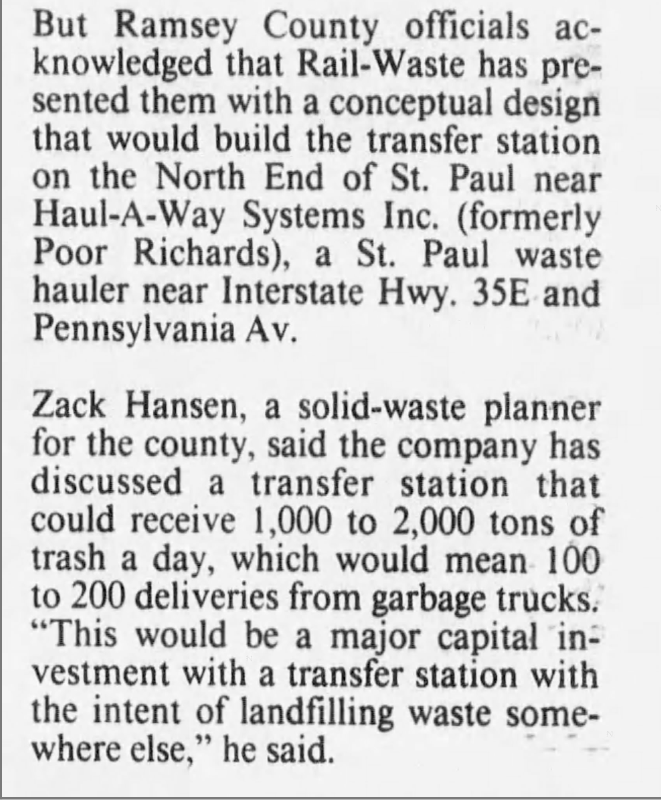 Star Tribune newspaper article from April 1, 1993.