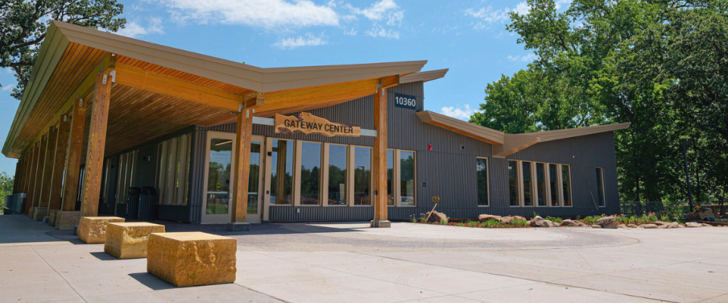 The Gateway Center at Mississippi Gateway Regional Park on the northeast side of Brooklyn Park.