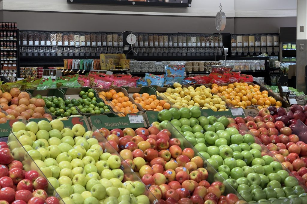 Sections of apples, oranges and limes at Cub Foods.