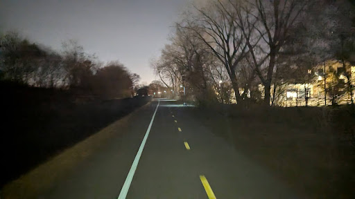 A cyclist's-eye view of the Midtown Greenway.