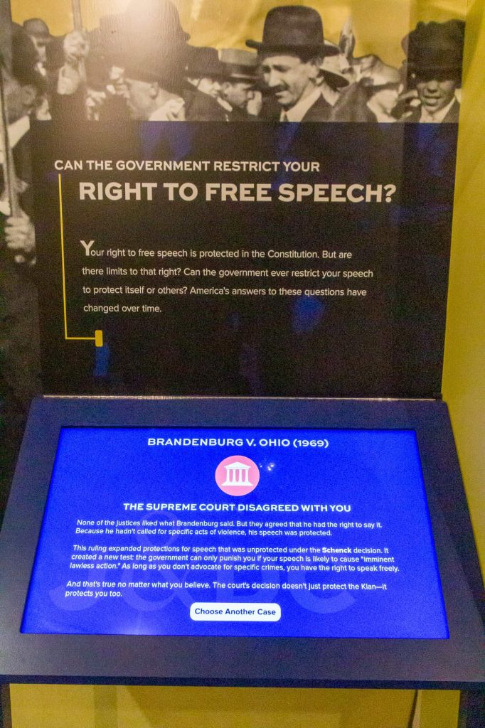 The Rights to Free Speech exhibit.