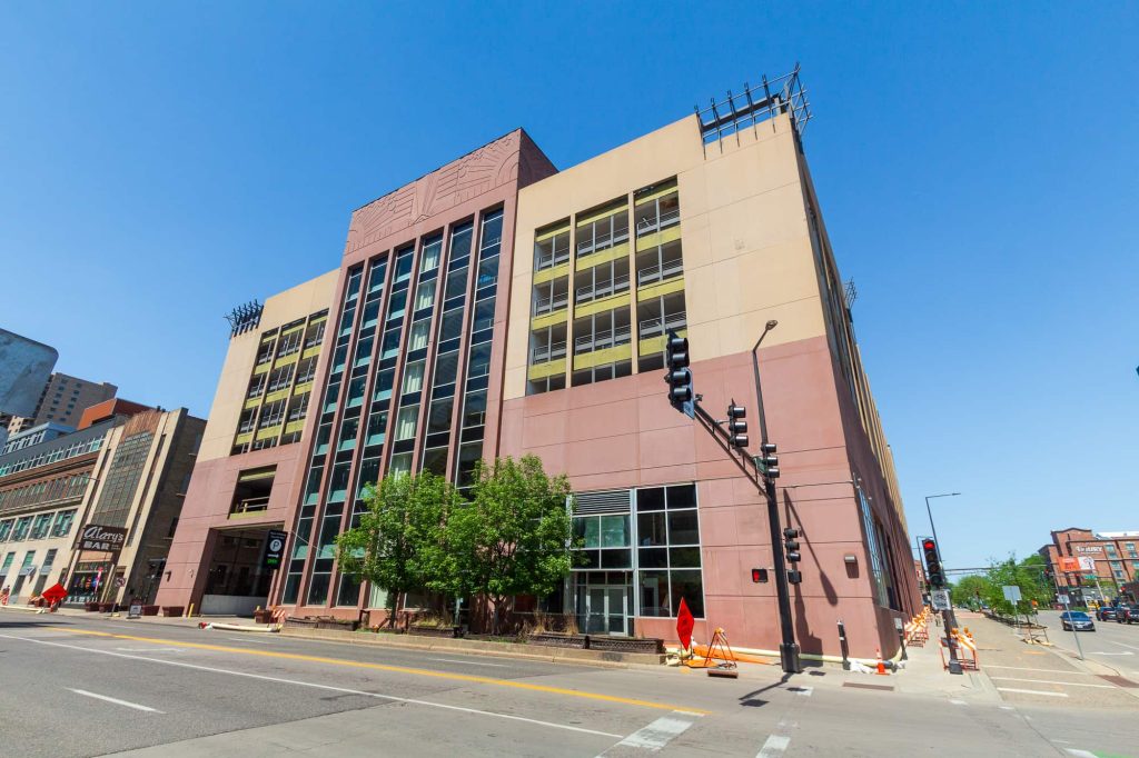 The East 7th Street side of the Block 19 Parking ramp.