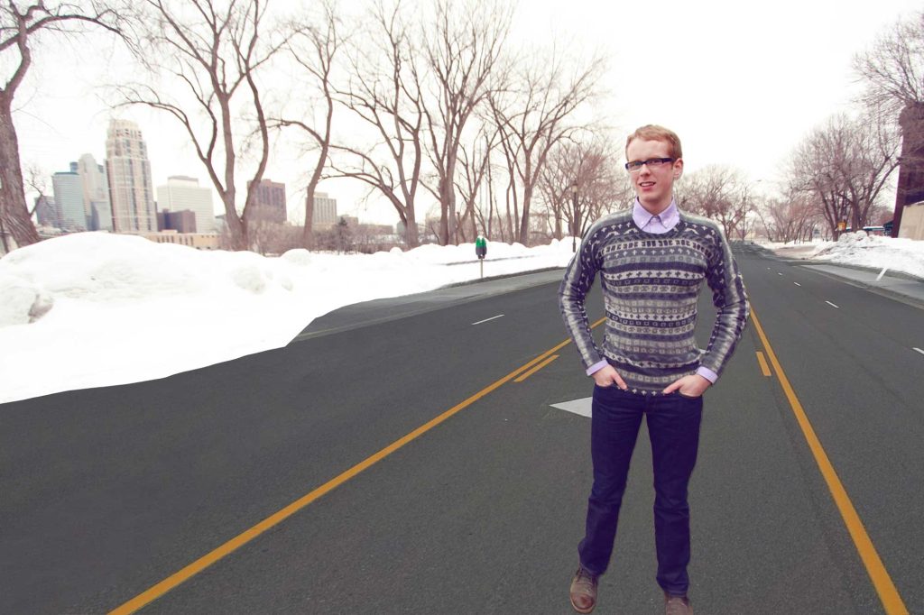 (April Fools) Sean in 2011 on St. Anthony Main, under new rendering