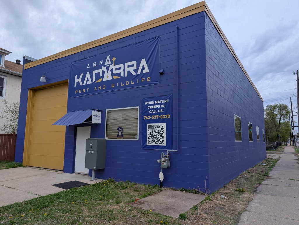 blue concrete block building