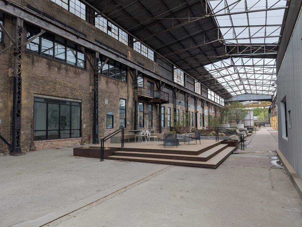 glass roofed industrial architecture