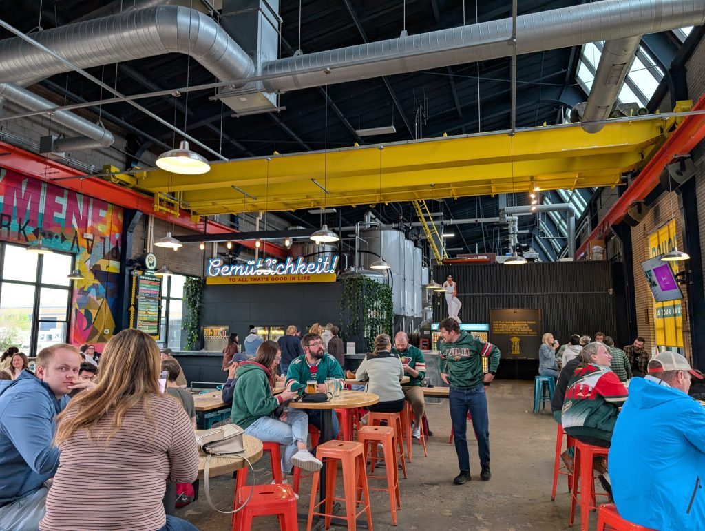colorful interior of taproom