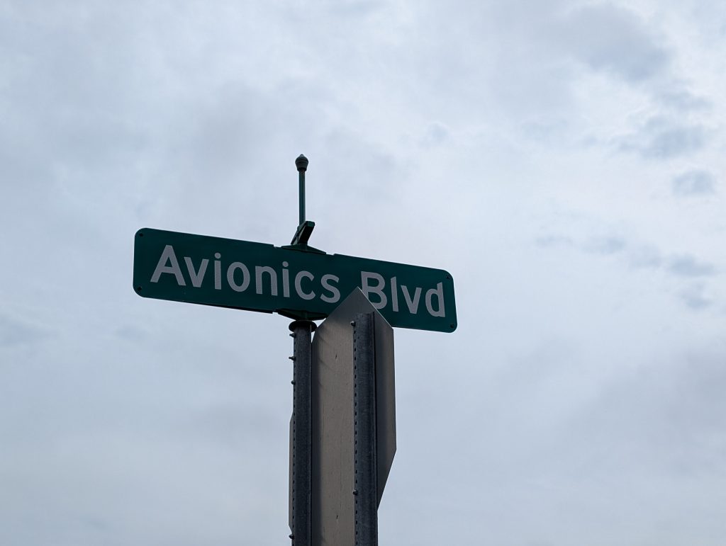 Avionics Blvd streetsign