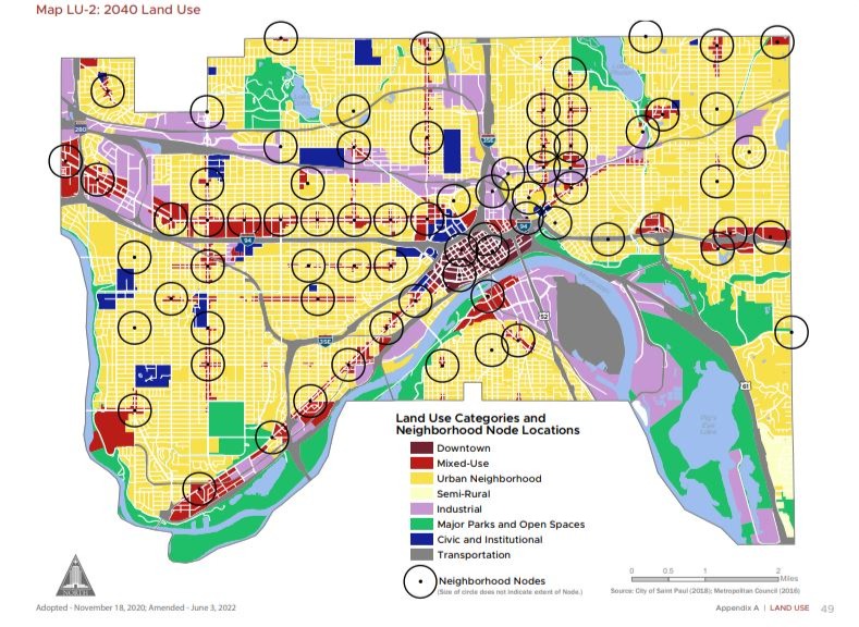 Saint Paul 2040 Comprehensive Plan Neighborhood Nodes map